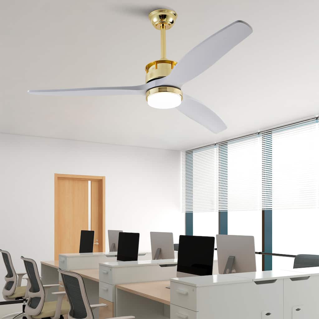 52" Ceiling Fans with Lights and Remote, 6 Speeds, Quiet DC Motor, Dimmable LED