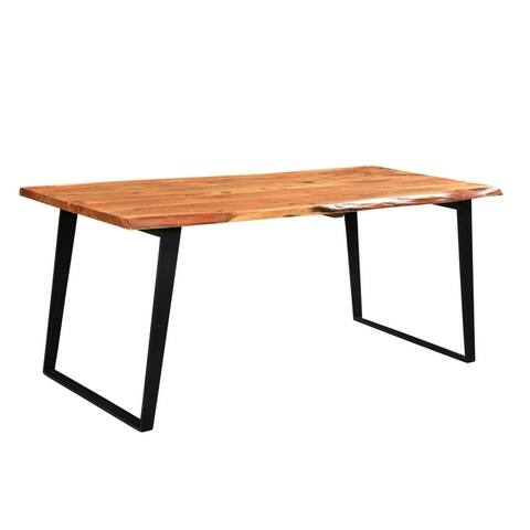 Handmade Solid Wood Live Edge Dining Table (India)