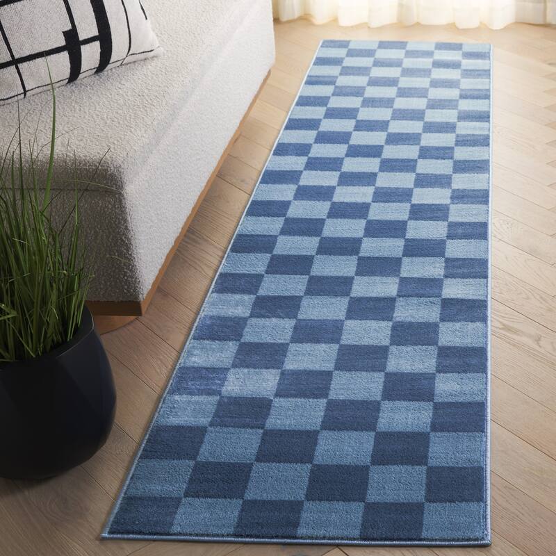 SAFAVIEH Groove Geetha Modern Checkered Rug - 8' x 10' - Blue/Light Blue