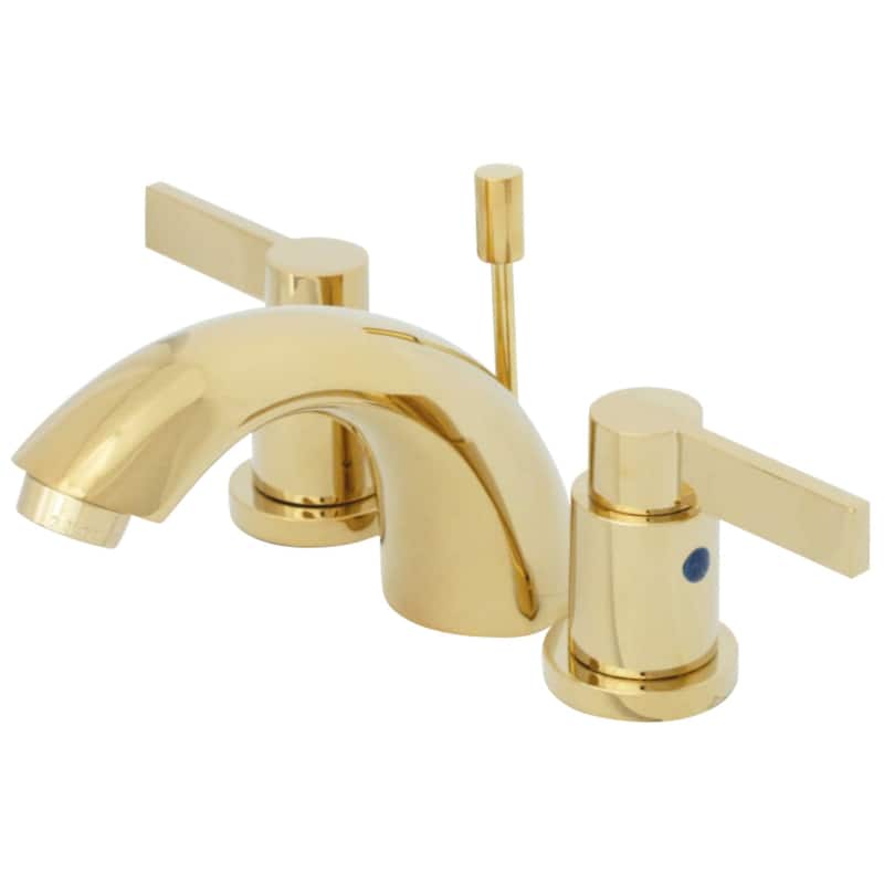 Kingston Brass Nuvo Fusion Widespread Bathroom Faucet - Free Pop-Up - Polished Brass