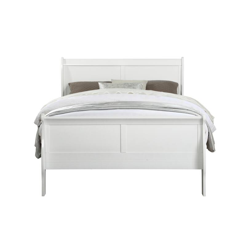 Transitional Solid Wood Bed with KD Headboard