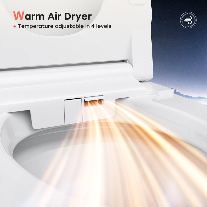 HOROW T37D 10 in. Rough-In Elongated 1/1.27 GPF Smart Bidet Toilet in White with Auto Flush, Heated Seat, Child Wash, Deodorizer