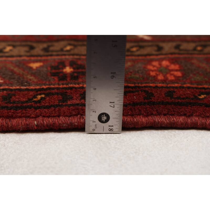 ECARPETGALLERY Hand-knotted Andelz Dark Red Wool Rug - 3'5 x 5'0