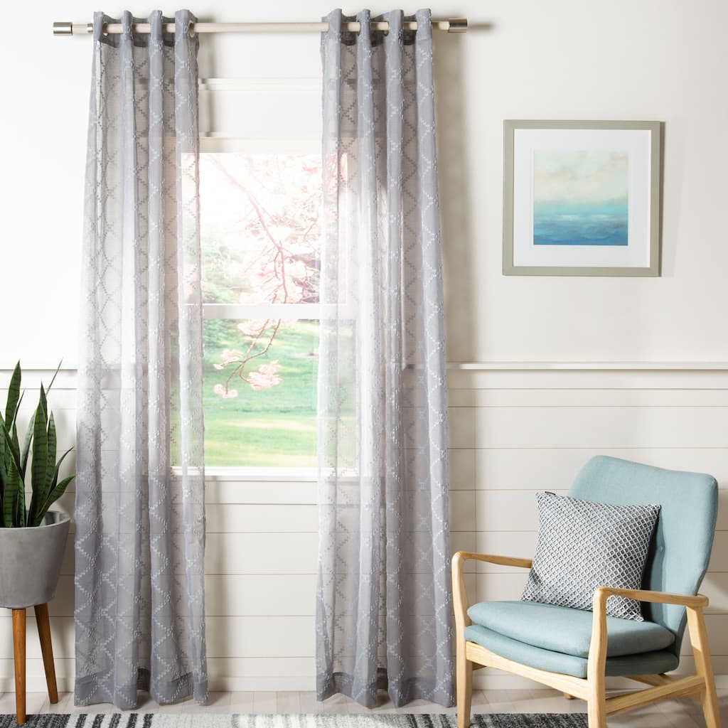 SAFAVIEH Pirkko Semi-Sheer Window Curtain Panel