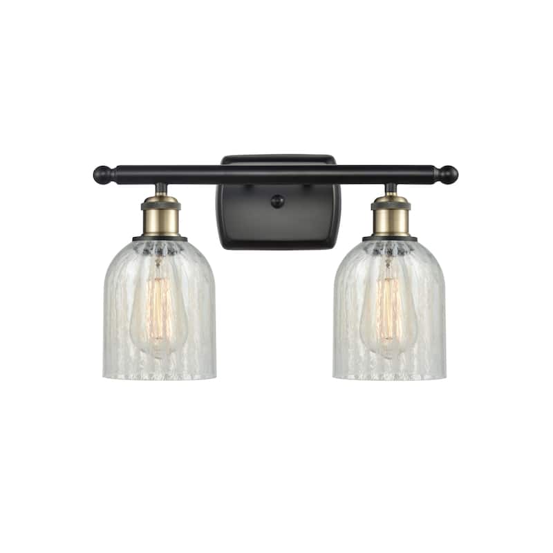 Innovations Lighting Caledonia 2 Light 16" Wide Bathroom Vanity Light - Black Antique Brass / Mouchette