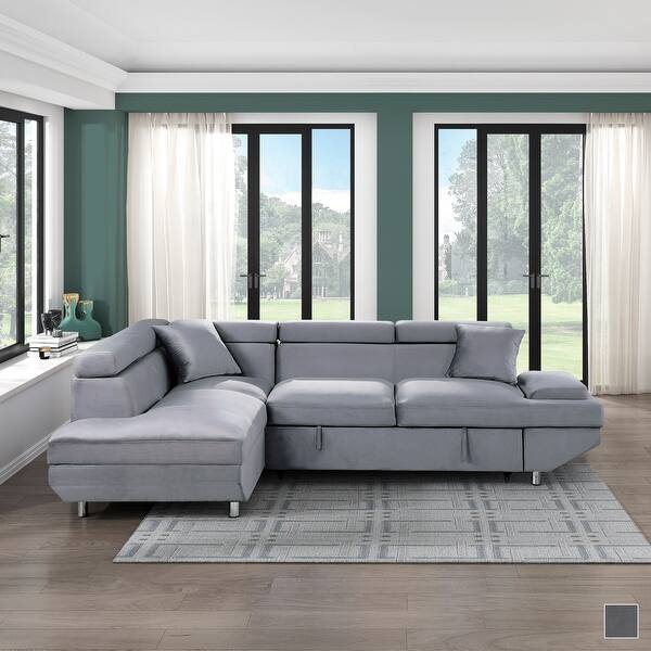 Cadieux Sectional Sofa Chaise with PullOut Bed Bed Bath & Beyond 32758145
