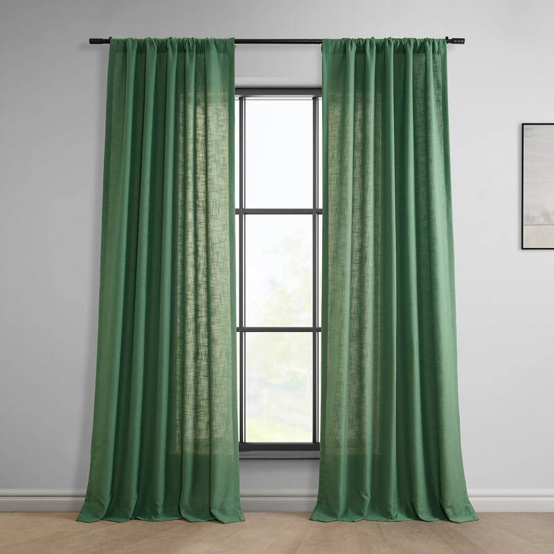 Exclusive Fabrics Classic Faux Linen Curtain (1 Panel) - 50 X 84 - Green