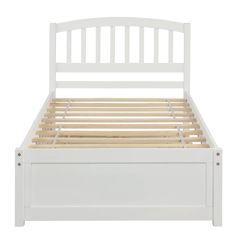 Twin Bed Platform Bed Perfect Guest Bed with Spindle Hedboard
