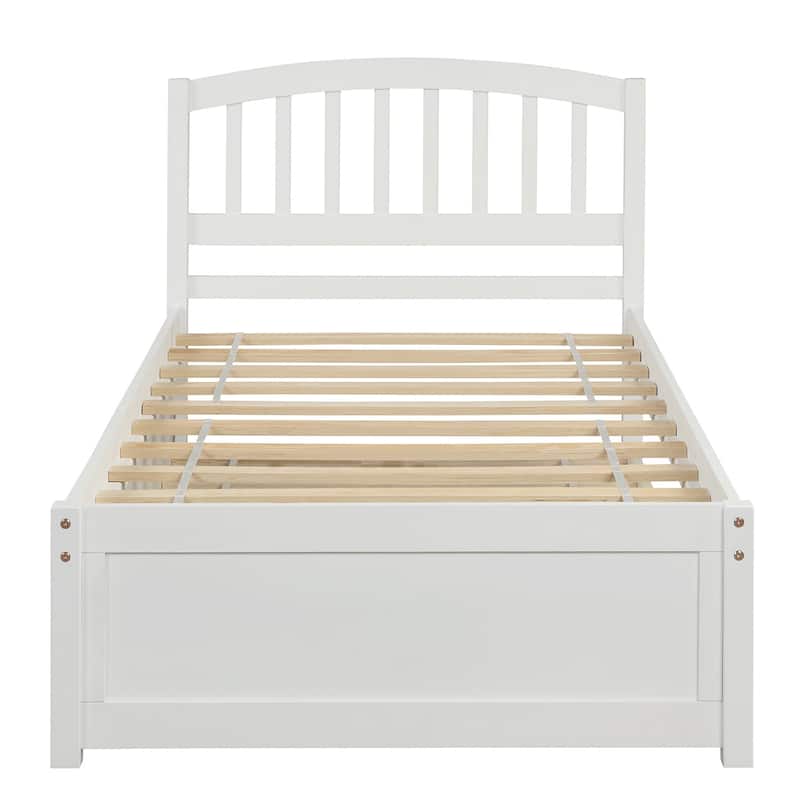 Twin size Platform Bed Wood Bed Frame with Trundle Bed Bath & Beyond
