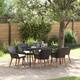Option Black 63.0 x 31.5 x 29.1 round table legs 6chair
