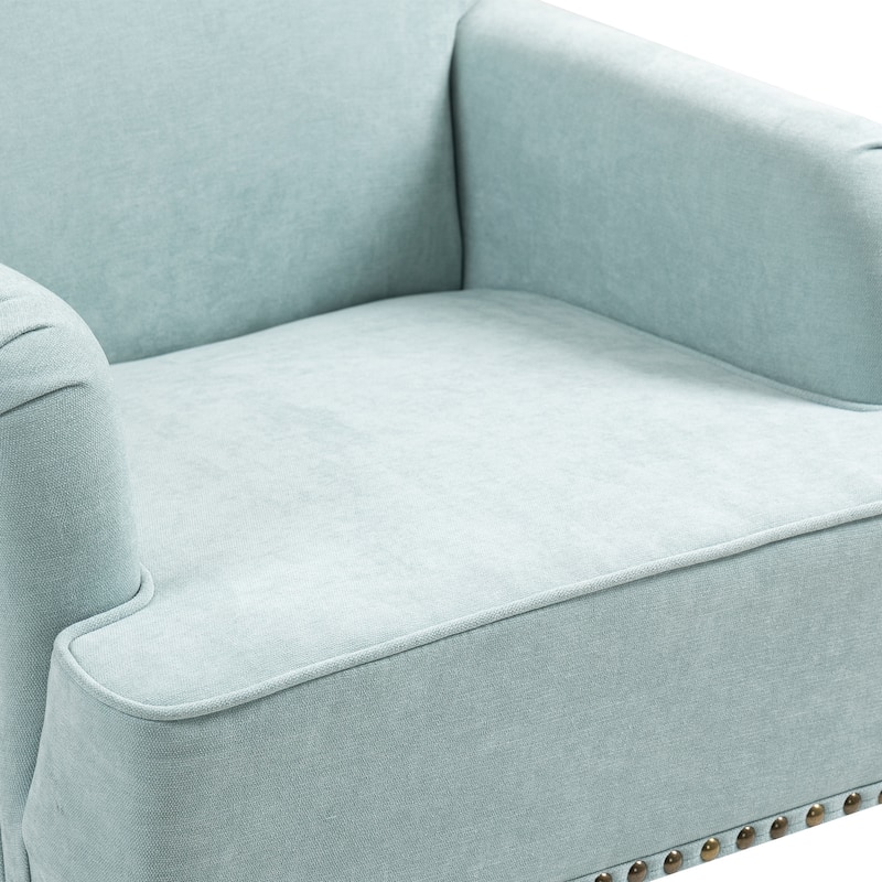 Sage Fabric Accent Chair with Nailhead Trim