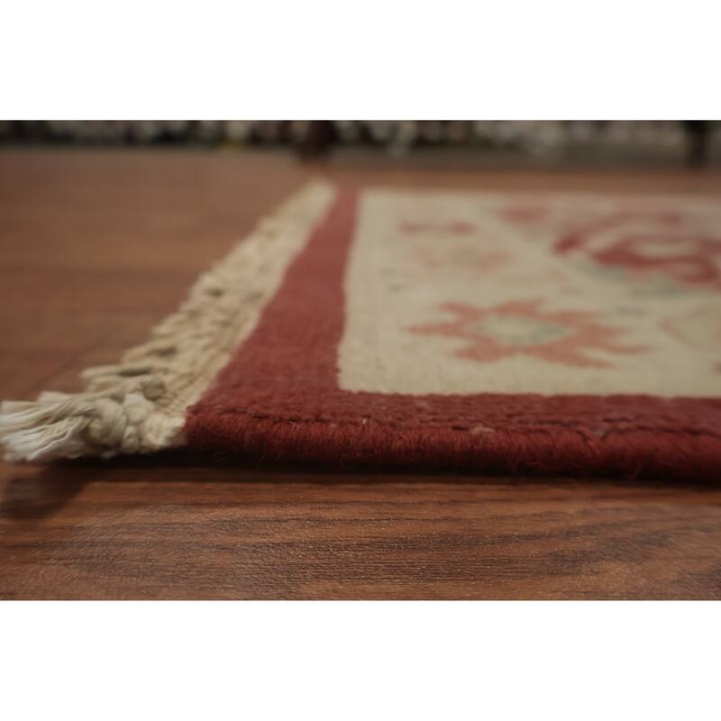 Hand Knotted Oriental 100% Wool Carpet Traditional All-Over Oranges & Rust Ziegler Area Rug - 3' 11'' X 2' 0''