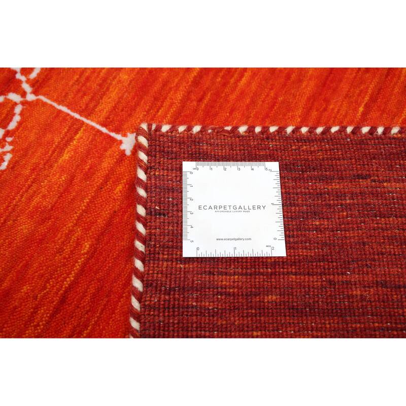 ECARPETGALLERY Hand Loomed Kashkuli Gabbeh Light Red Wool Rug - 5'7 x 8'0