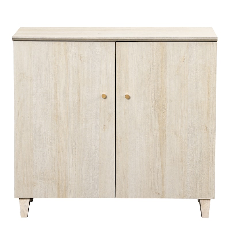 Buffet Cabinet with 3 Compartments for Dining Room, 32.4"H Sideboard - Light Oak