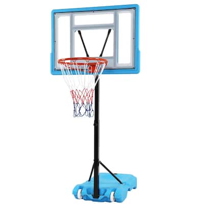 Height Adjustable Poolside Basketball Stand Hoop, for Kids Youth Adult, Blue