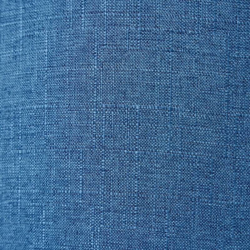 22.75" Linen Upholstered Round Nesting Storage Ottoman