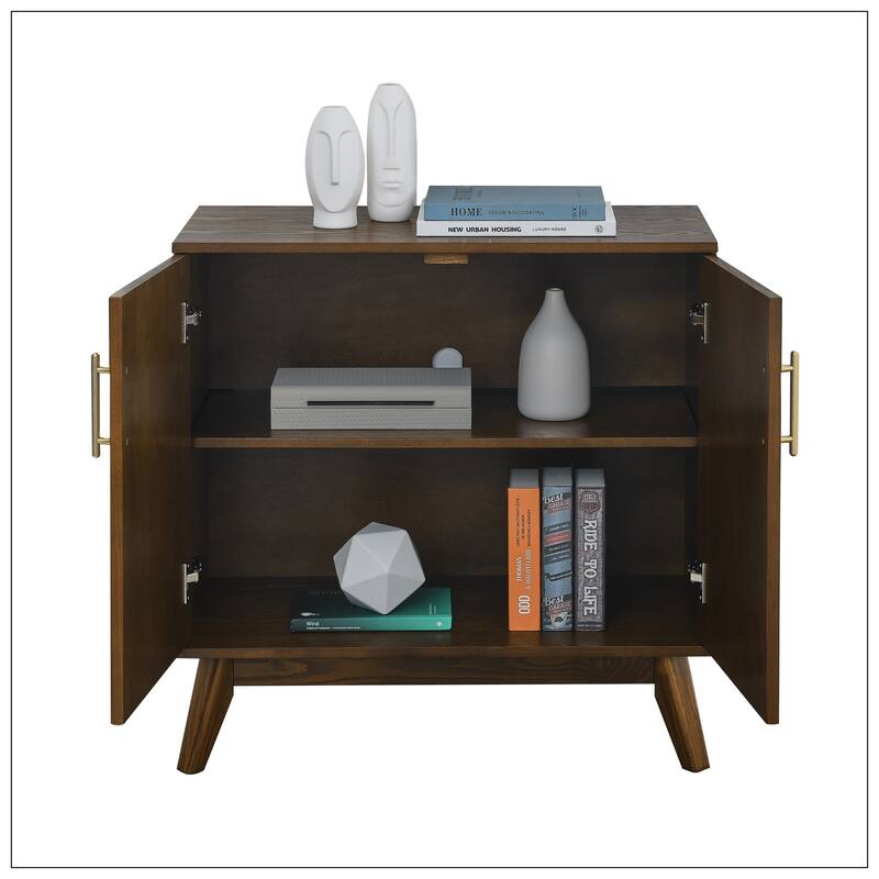 Mid Century Modern Fluted Sideboard Cabinet with Adjustable Shelves