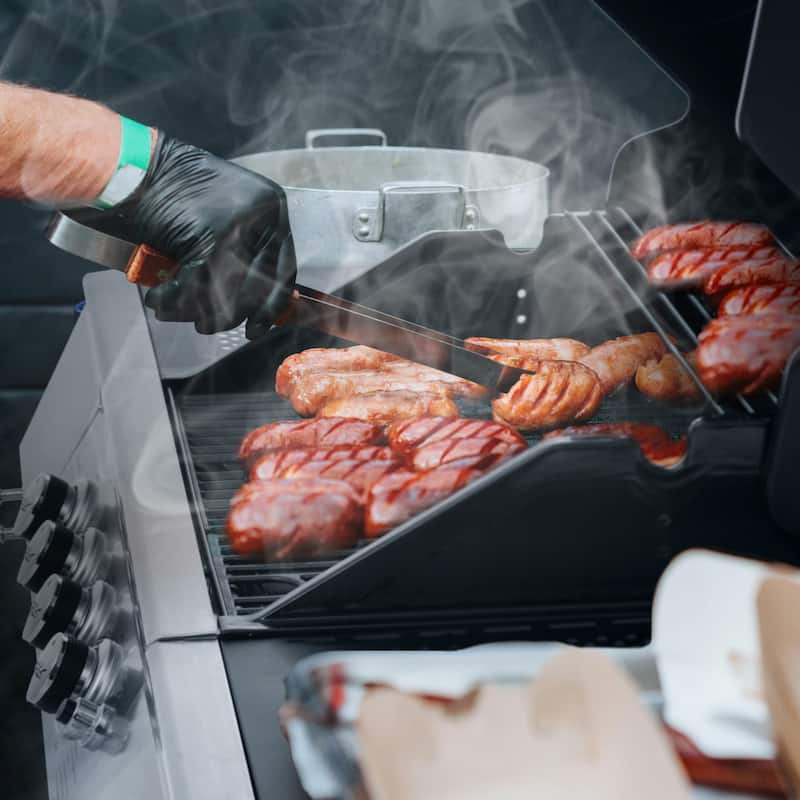 Royal Gourmet SG4003B 4-Burner BBQ Propane Gas Grill with Stainless Steel Upper Lid, Black & Silver