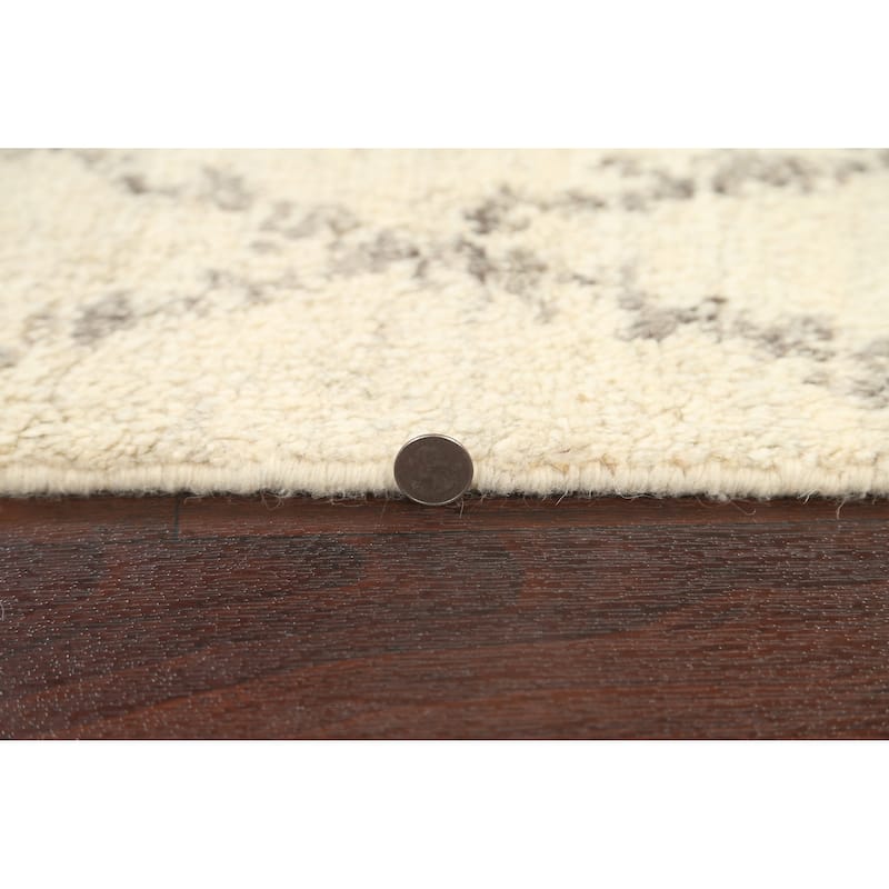 Geometric Contemporary Moroccan Oriental Wool Area Rug Hand-knotted - 5'2" x 7'7"