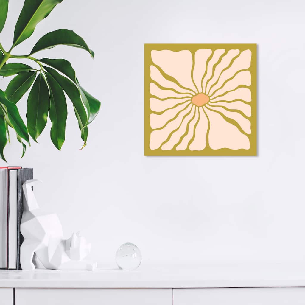 Wynwood Studio Canvas Abstract Daisy Seal Green and Light Pink Modern & Contemporary Wall Art Canvas Print