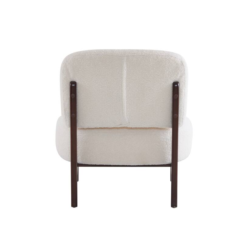 Beige Side Chair Accent Chair Reception Chair Office Chair Leisure Chair Armless Chair with Wood Legs