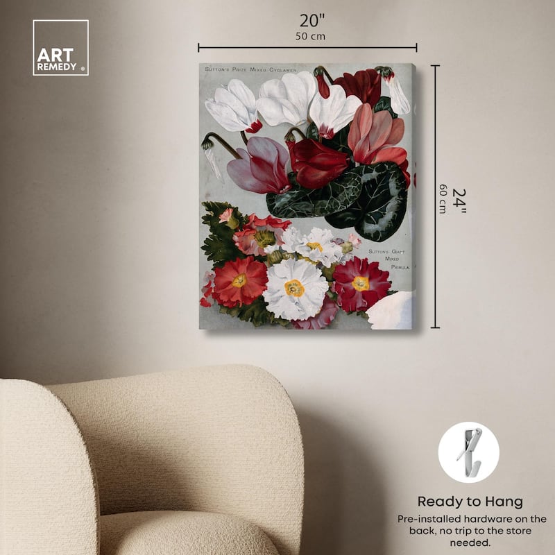 Cyclamens Canvas by Art Remedy, Gallery Wrapped