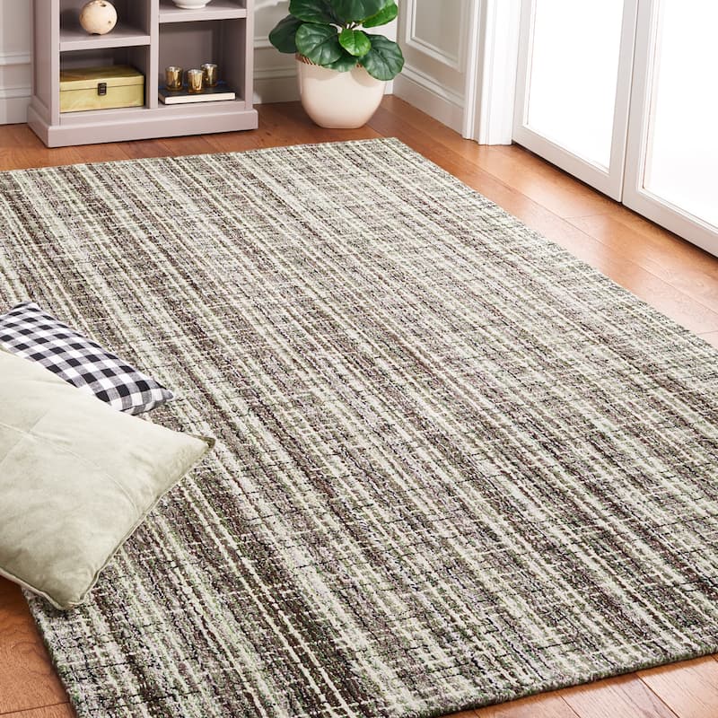 SAFAVIEH Handmade Abstract Crystelle Modern Wool Rug - 5' x 8' - Brown/Green