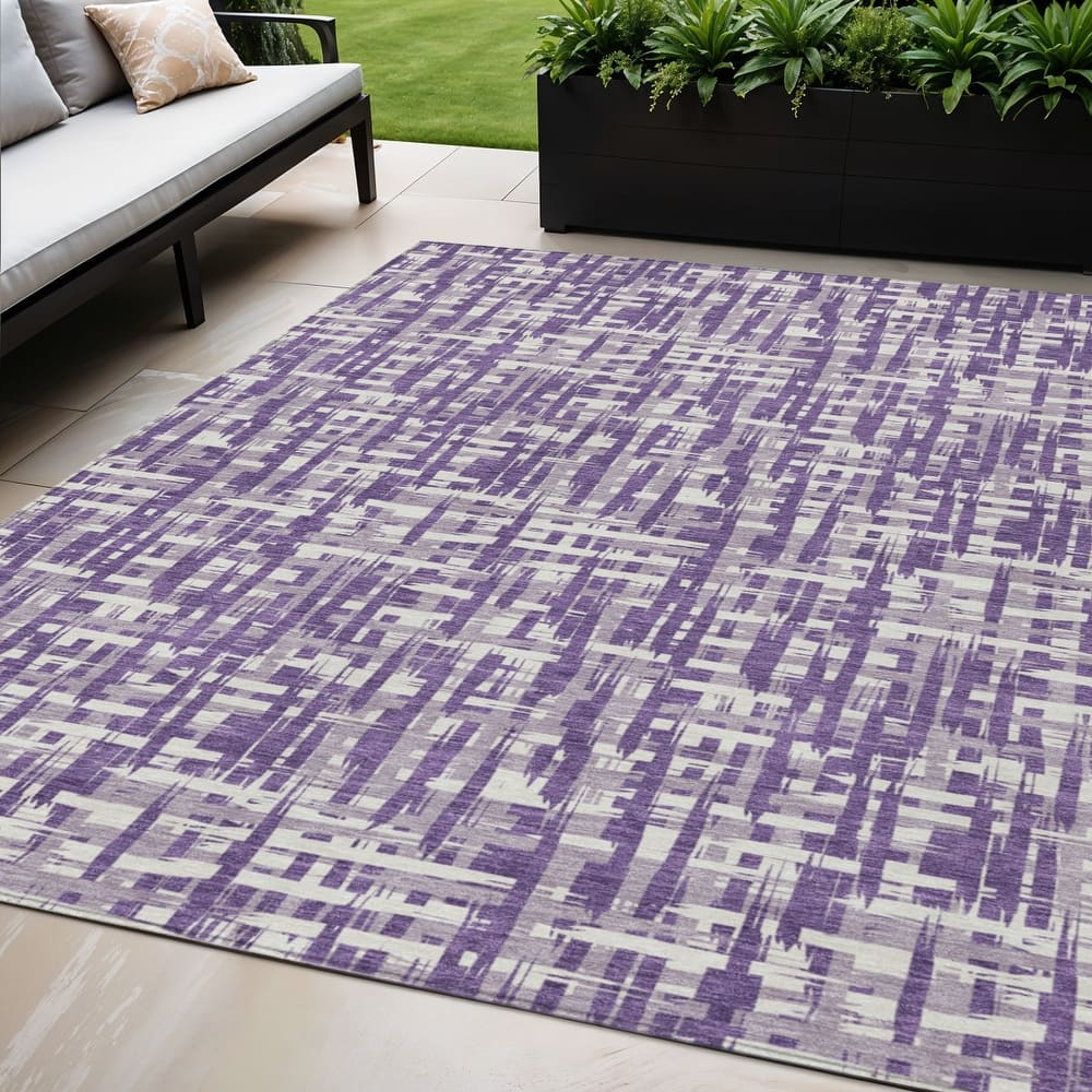 HomeRoots Abstract Transitional Rectangle Outdoor Rug