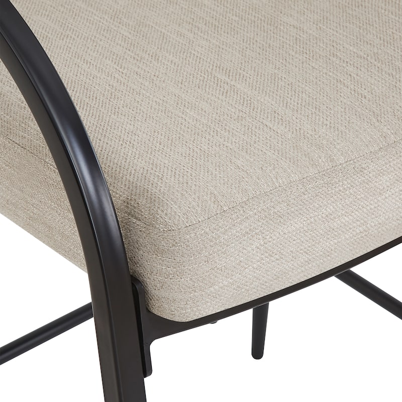 Christopher Knight Home - Upholstered Counter Height Bar Stool Set with Curved Backrest & Metal Frame, Set of 2 - 22.05"W