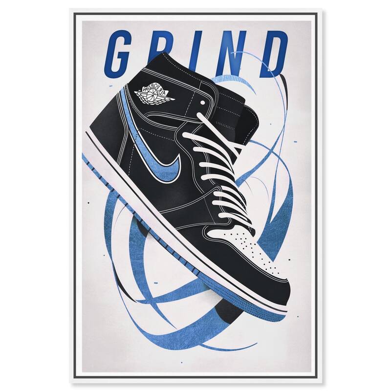 Blue Ribbon Sneaker Canvas by Art Remedy - White - 10" x 15"