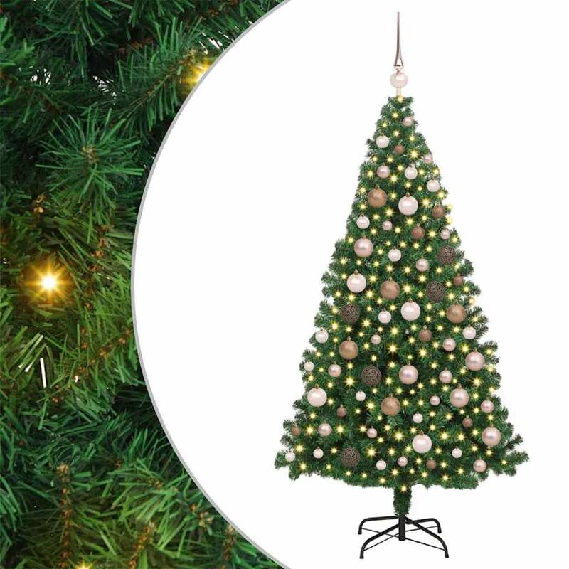 vidaXL Artificial Christmas Tree Green 70.9" PVC and Steel and Plastic