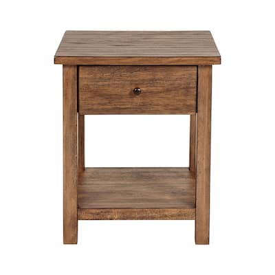 1 Drawer and 1 Shelf Wooden End Table