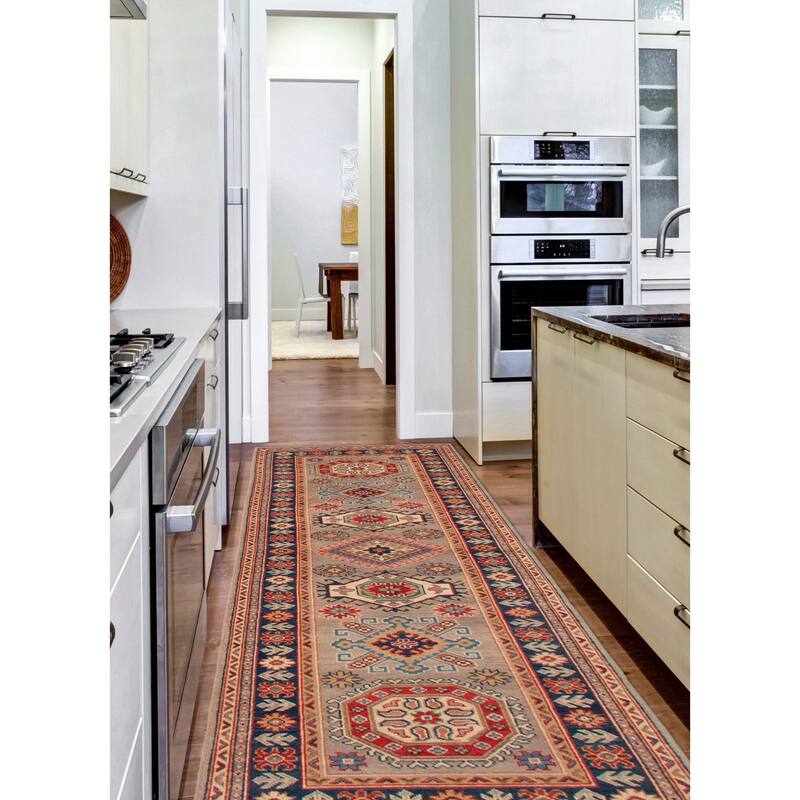 ECARPETGALLERY Hand-knotted Uzbek Ghazni Grey Wool Rug - 2'9 x 9'7