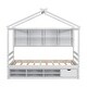 preview thumbnail 27 of 32, House Bed with Shelves,Roof Frame and Under Bed Storage Unit,Twin/Full Size