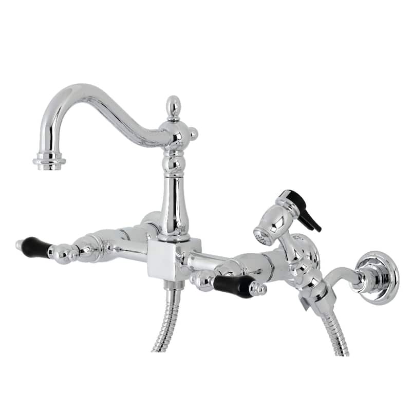 Kingston Brass Duchess 1.8 GPM Wall Mounted Widespread Bridge Kitchen - Polished Chrome