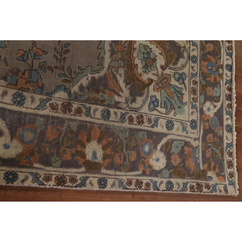 Over-Dyed Tabriz Persian Vintage Rug Hand-Knotted Wool Carpet - 6'10"x 9'2"