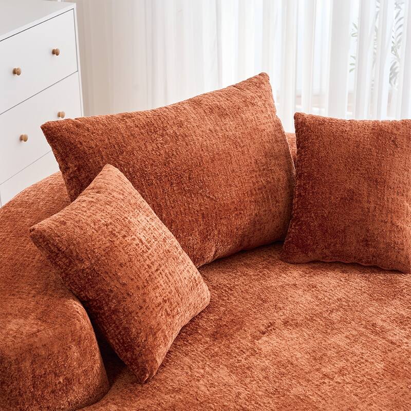 Round Accent Chair, 360 Swivel Chenille Barrel Chair, Fluffy Modern Sleeper For Living Room, Bedroom,Reading Room And Lounge