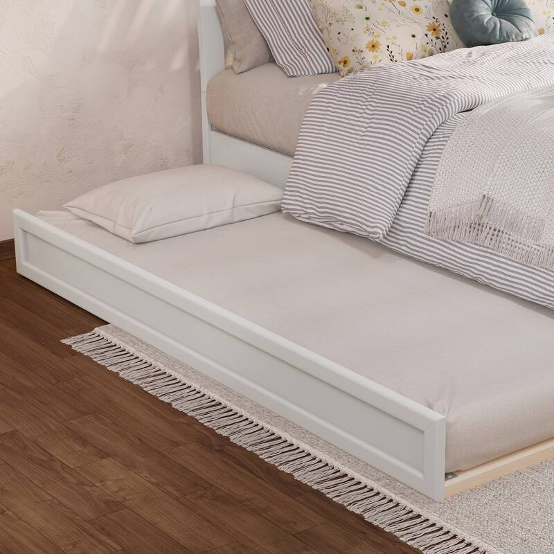 Roslyn Platform Bed with Panel Footboard and Twin Trundle