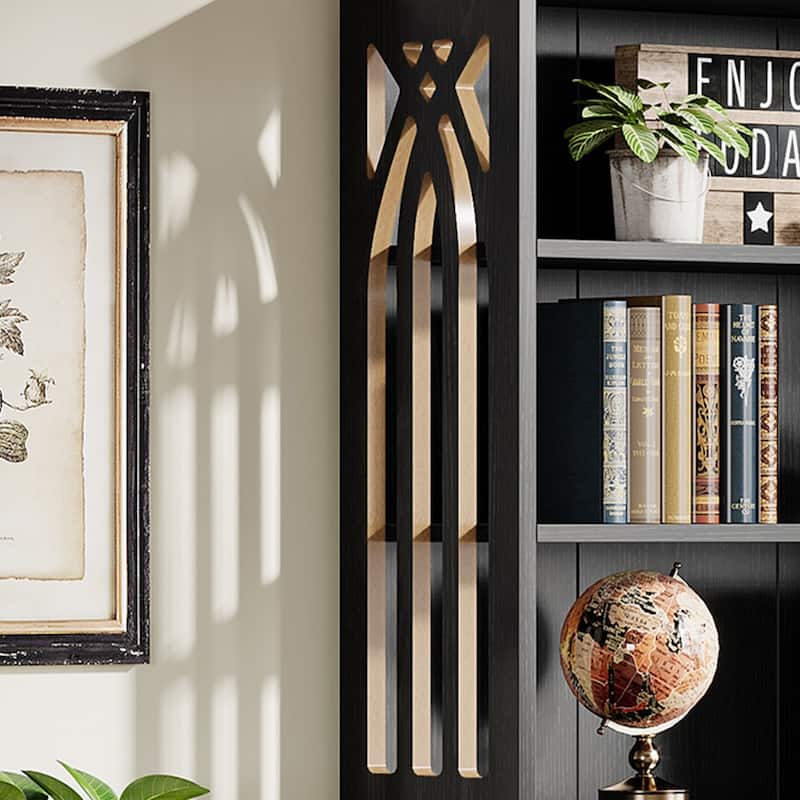 7-Tier Wood Bookshelf, 75 Inch Tall Bookcase Display Shelves