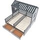 preview thumbnail 8 of 7, Twin Size House Platform Beds with Two Drawers for Boy and Girl Shared Beds, Combination of 2 Side by Side Twin Size Beds