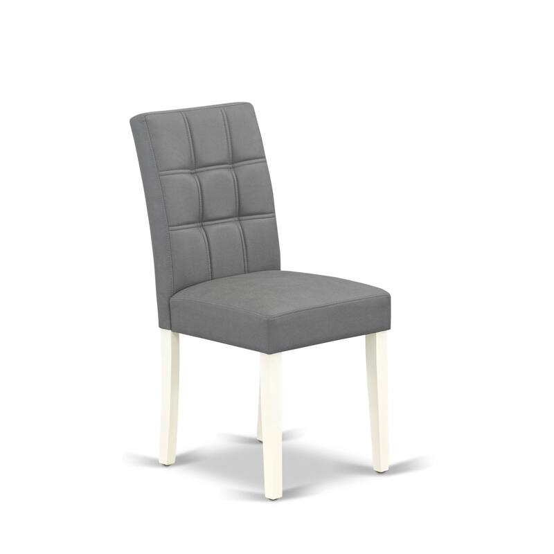 East West Furniture Dinette Set Includes a Round Kitchen Table and Chairs, Linen White (Pieces Options)