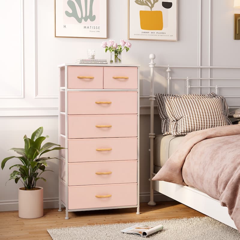 Vertical Storage Dresser 7-drawer Chest Closet Organizer Unit for Bedroom