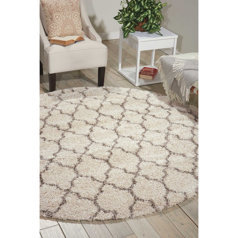 Nourison Amore Shag Area Rug - Ivory - 7'10" Round - Round