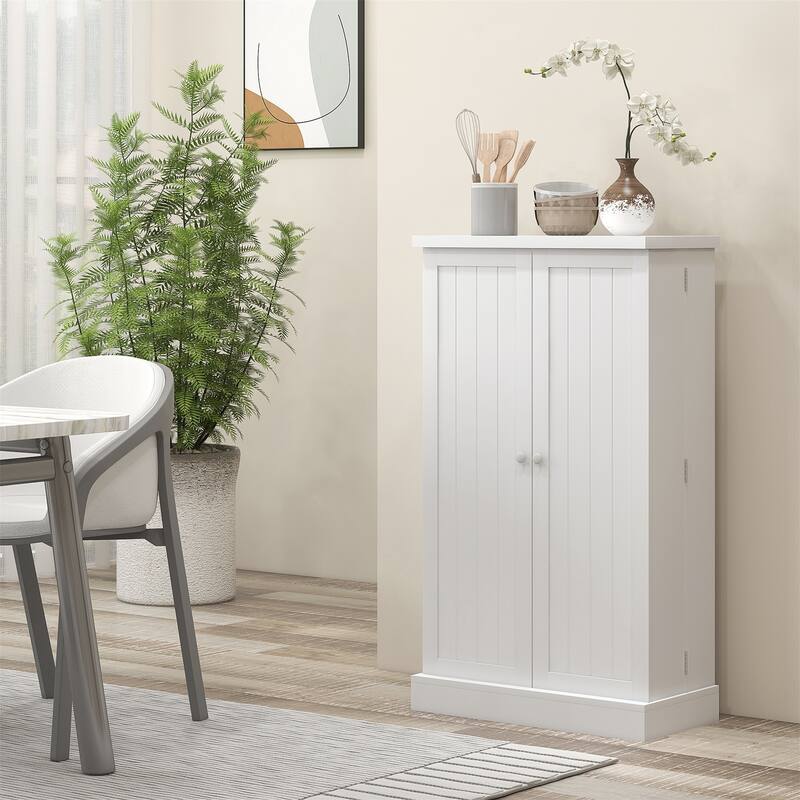 Freestanding Kitchen Cabinet with 12 Door Shelves