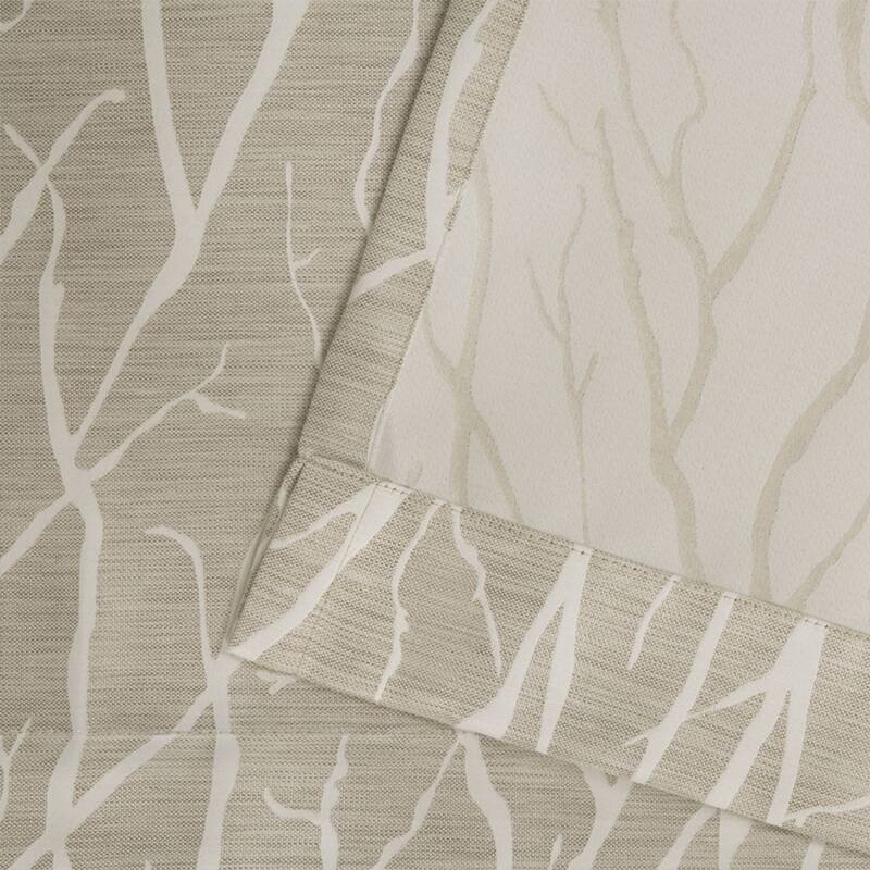 ATI Home Forest Hill Woven Room Darkening Blackout Grommet Top Curtain Panel Pair