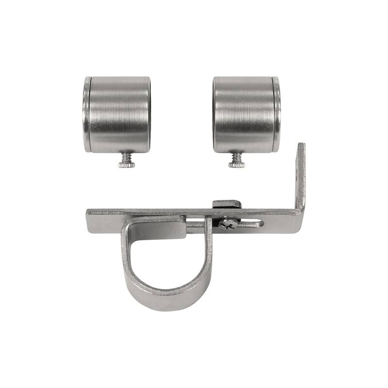 Lumi Home Furnishings 1" Corner connector with one Bracket Brushed Nickel(2-PK) - Silver