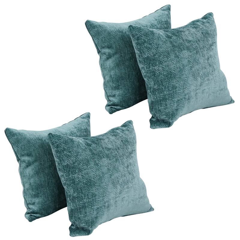 Blazing Needles 17-inch Square Throw Pillows (Set of 4) - Reverber Lagoon