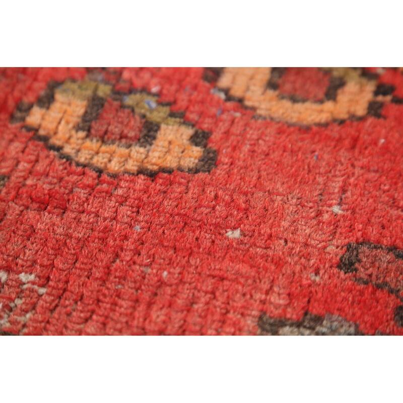 Hand Knotted Oriental 100% Wool Carpet Traditional Geometric Red Hamedan Area Rug - 6' 4'' X 4' 0''