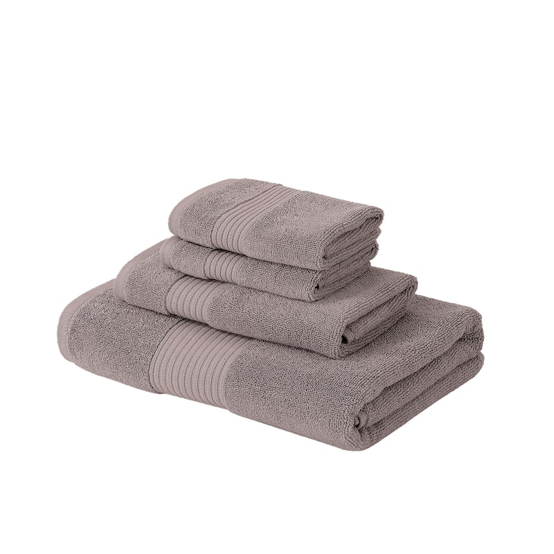 Modern Threads 6-Piece Jacquard Towel Set Astra - 100% Cotton, Bath, Hand & Washcloths - Modern Geometric Pattern