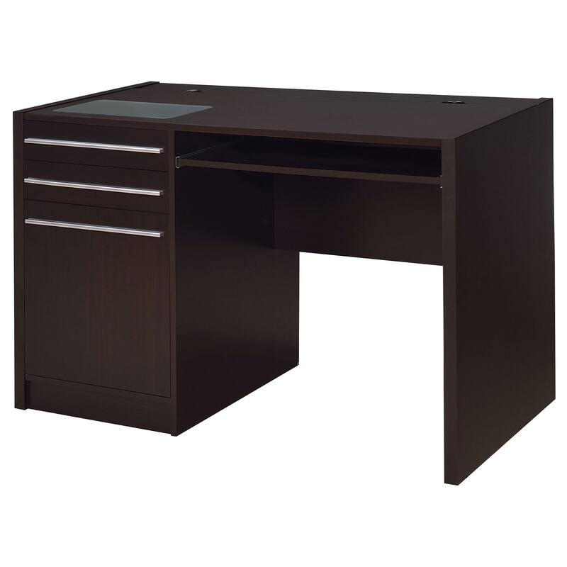 Halston 47-inch 2-Drawer Office Desk with Cabinet Cappuccino